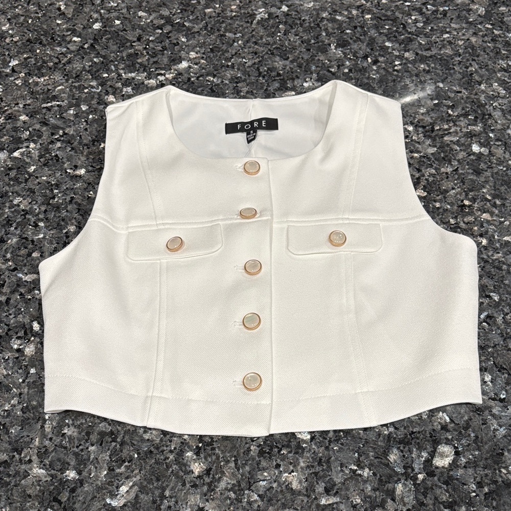 Forte Cream Buttoned Vest